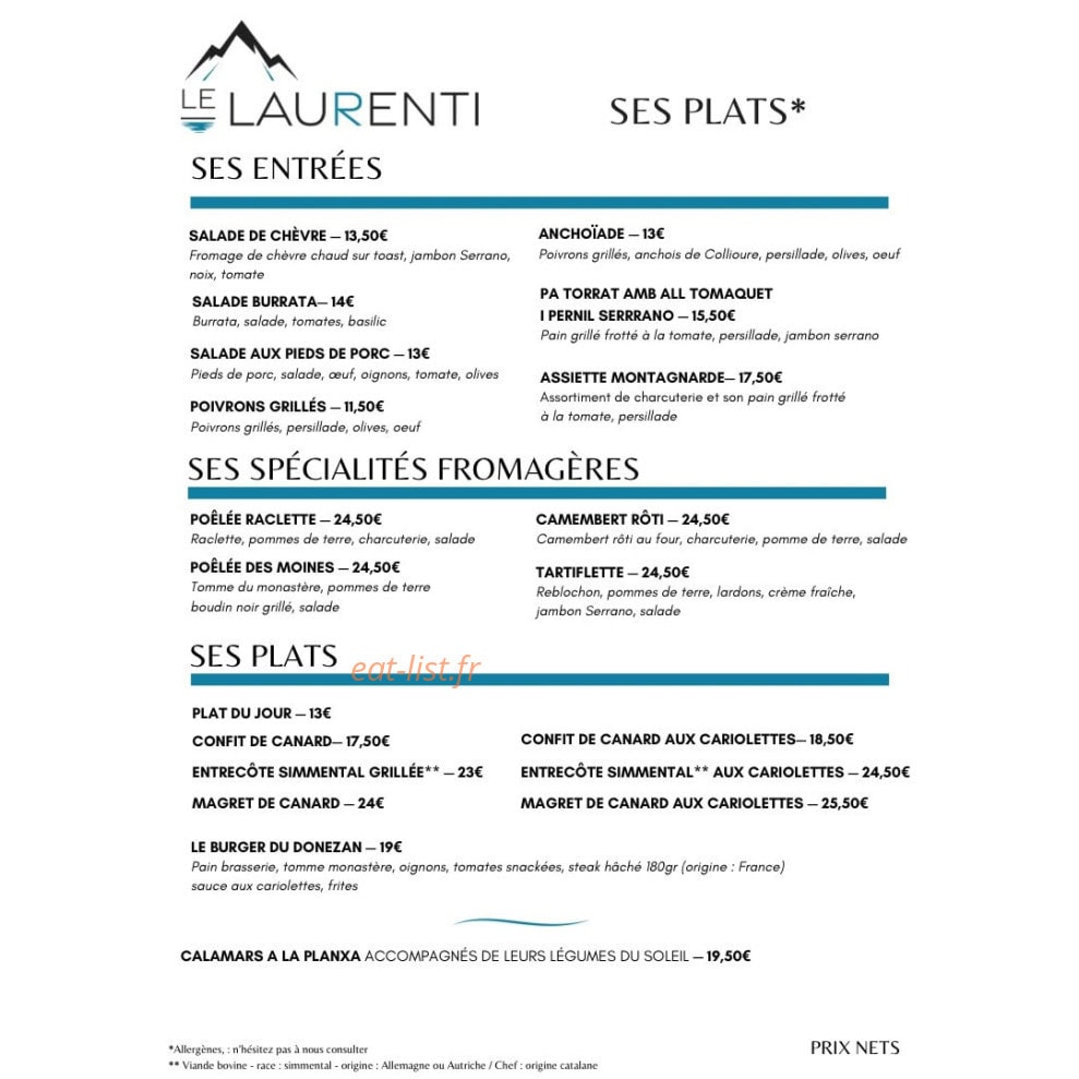 Le Laurenti — carte page 1