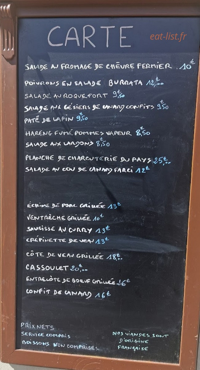 Café-Restaurant Llobet — carte page 1