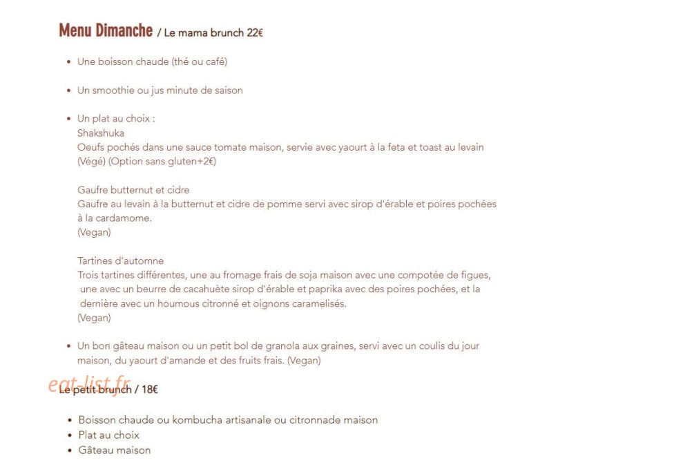 Green Bazar — carte page 2