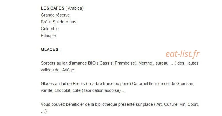 Le Comptoir Gourmand — carte page 2