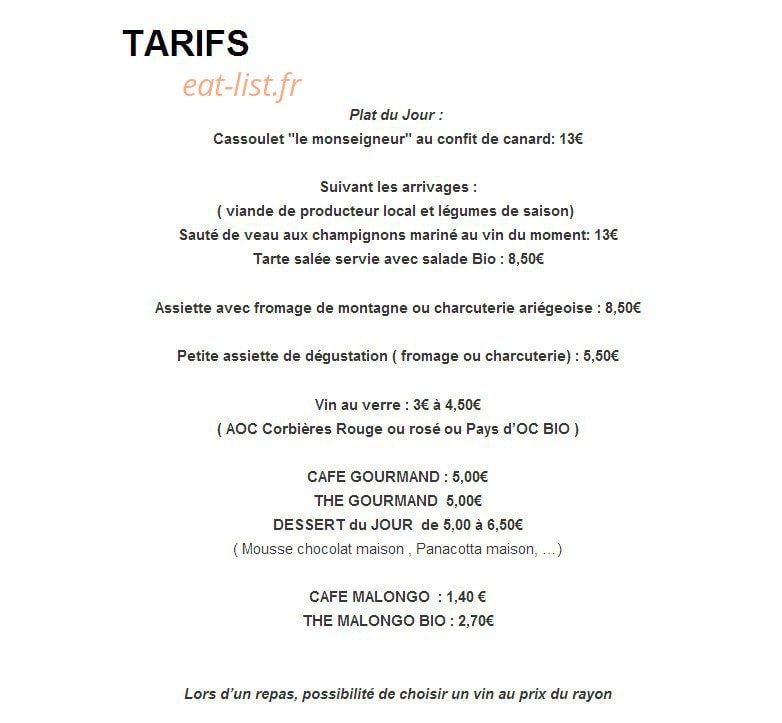 Le Comptoir Gourmand — carte page 3