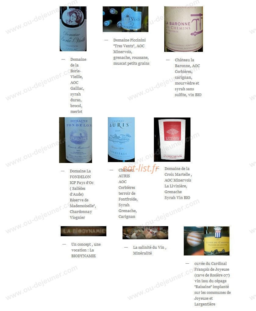 Le Comptoir Gourmand — carte page 16