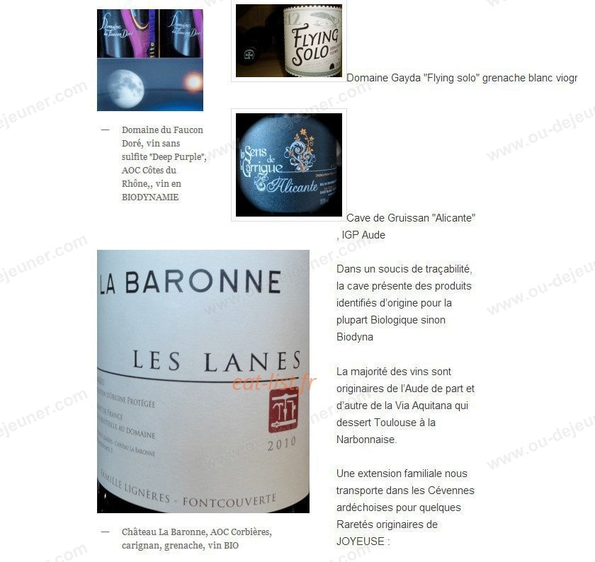 Le Comptoir Gourmand — carte page 11