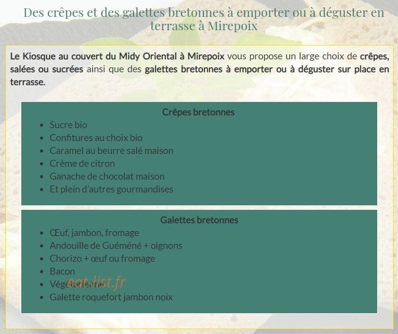 Le Kiosque — carte page 1