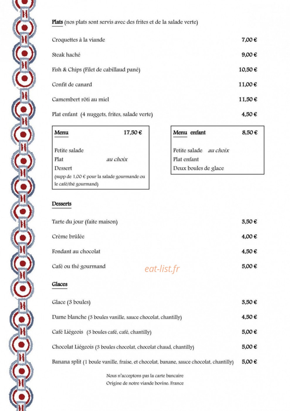 Café Vals — carte page 2