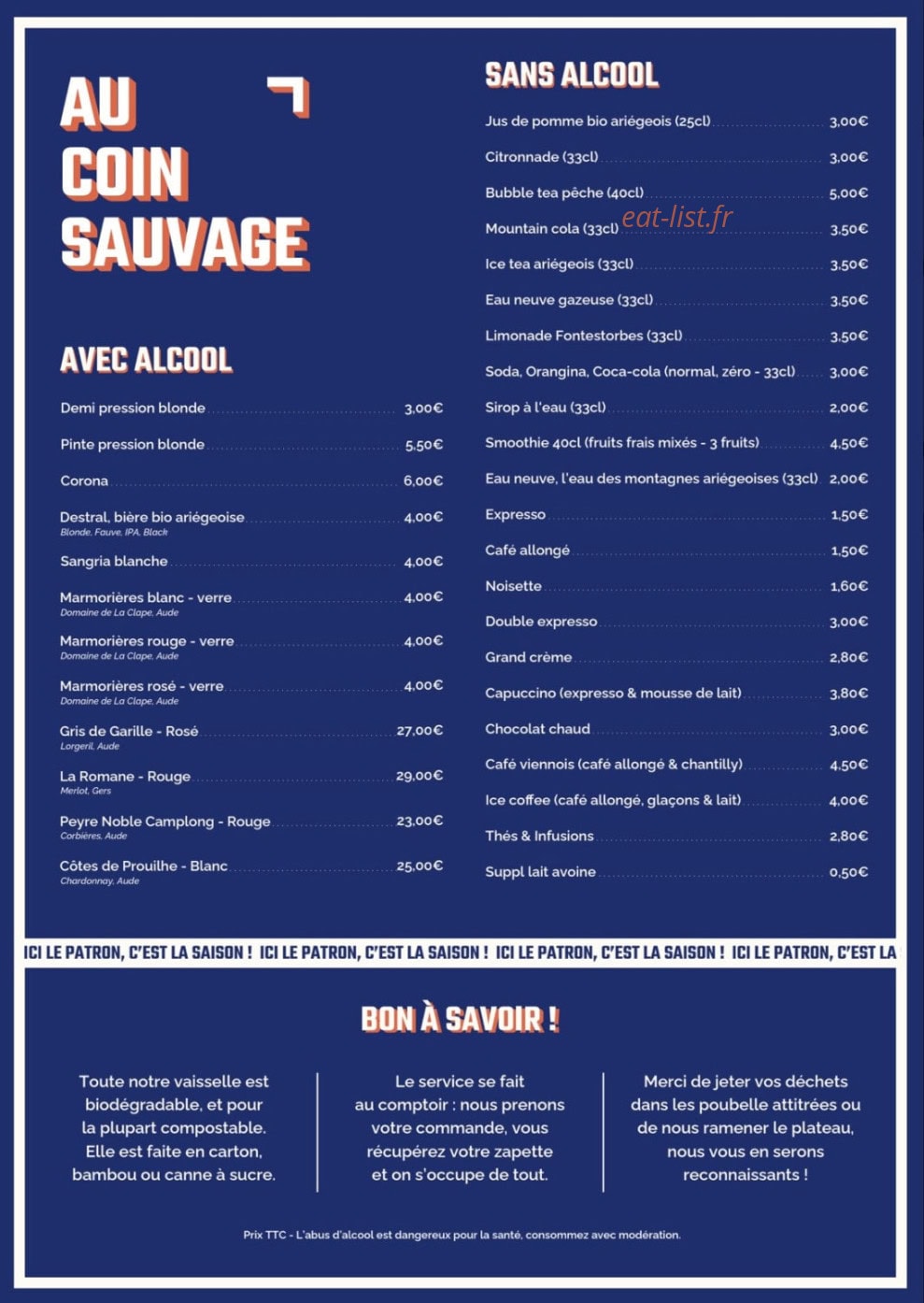 Au Coin Sauvage — carte page 2