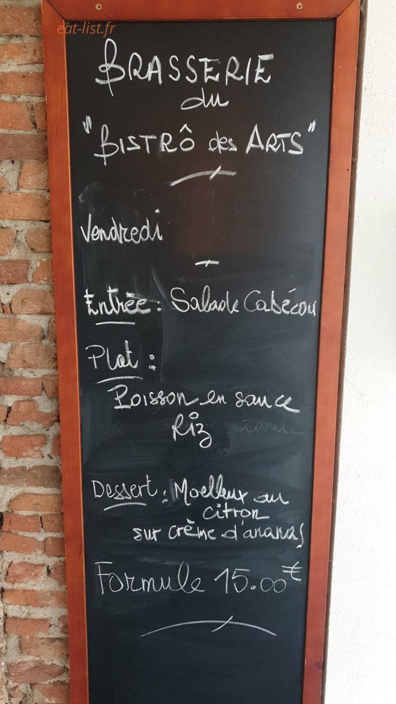 Bistro Des Arts — carte page 1