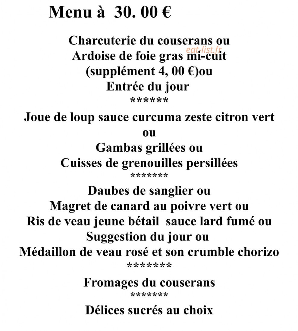 Restaurant de Galey — carte page 3