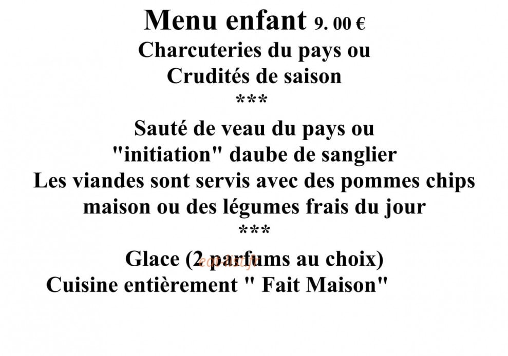 Restaurant de Galey — carte page 2