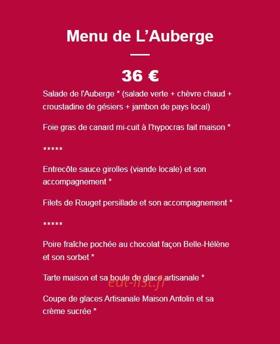 Auberge de l’Isard — carte page 3