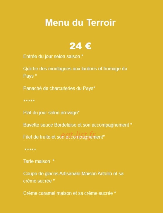 Auberge de l’Isard — carte page 2