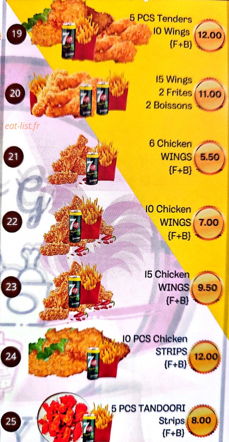 AG Chicken spot — carte page 1