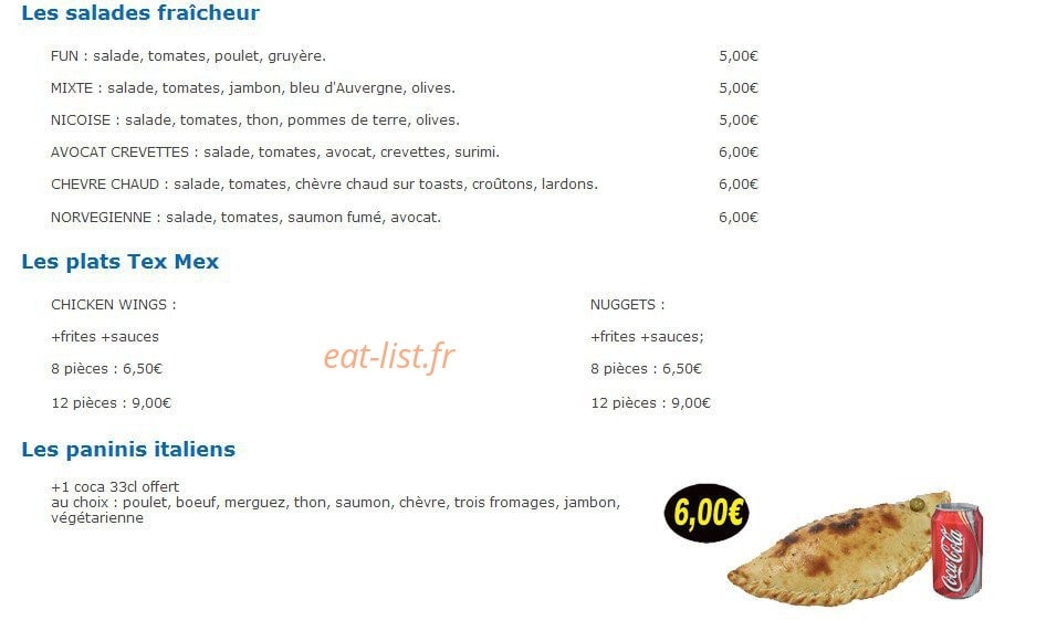 Andiamo Pizza — carte page 3