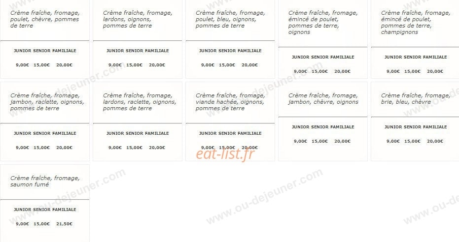 Andiamo Pizza — carte page 1