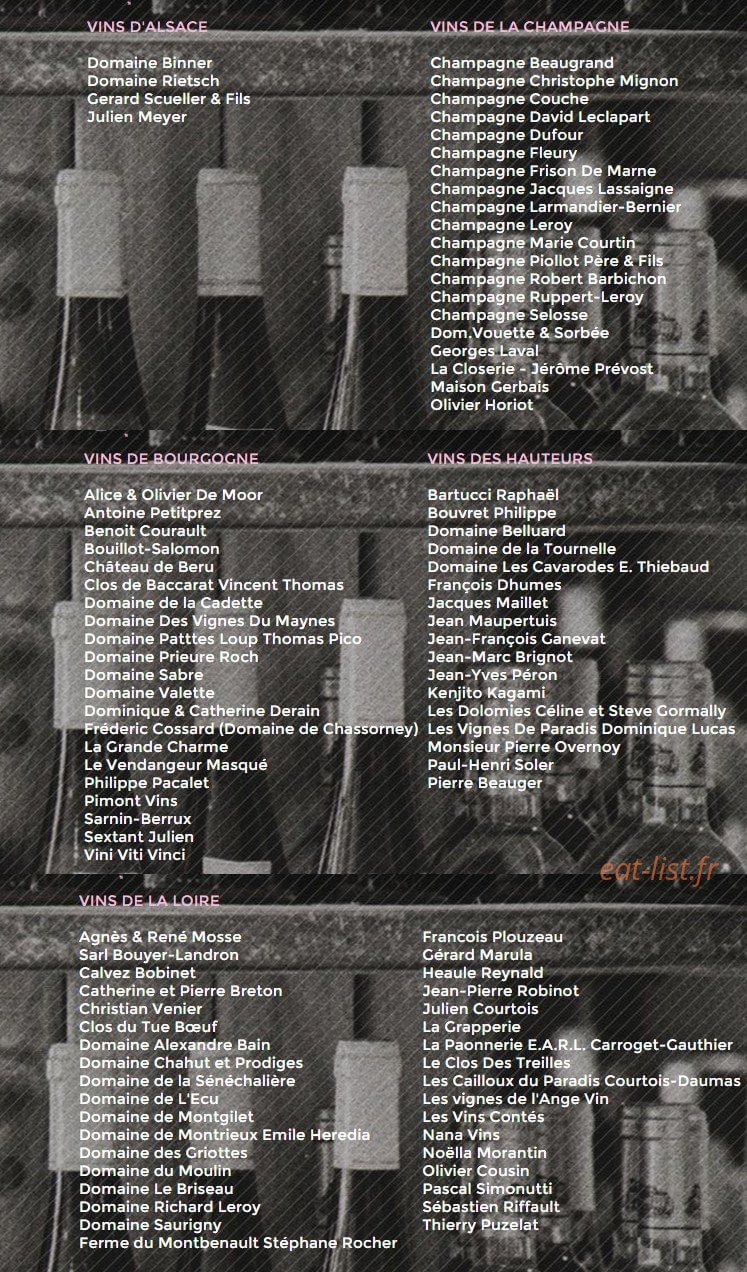 Aux Crieurs de Vin — carte page 1