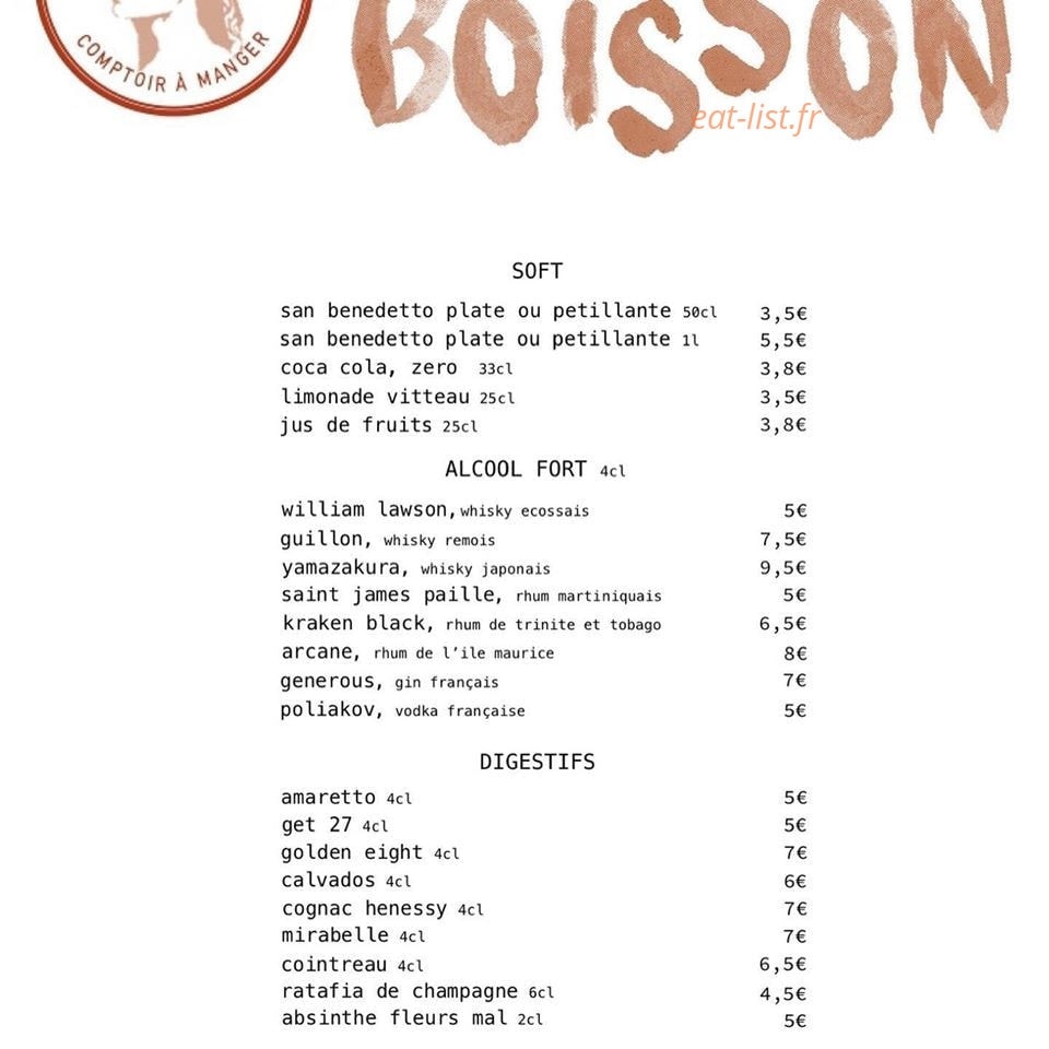 Chez Carmen — carte page 1