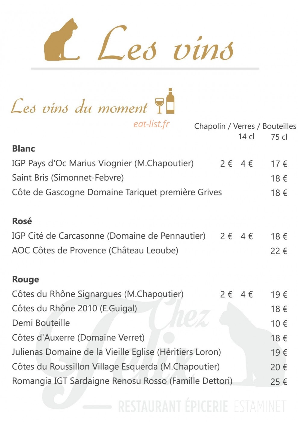 Chez Felix — carte page 4
