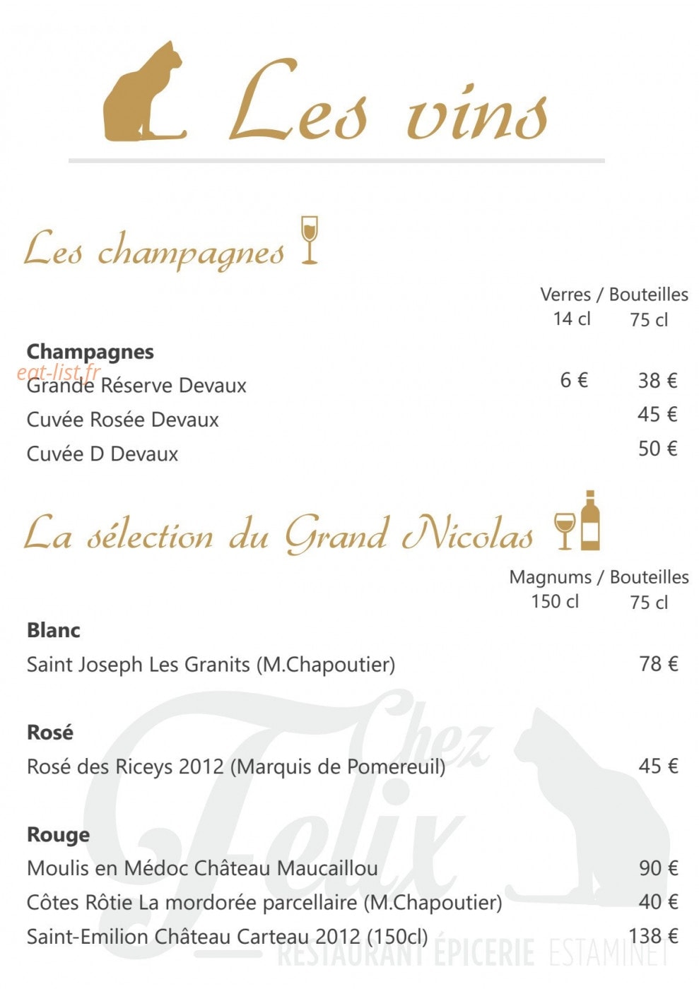 Chez Felix — carte page 5