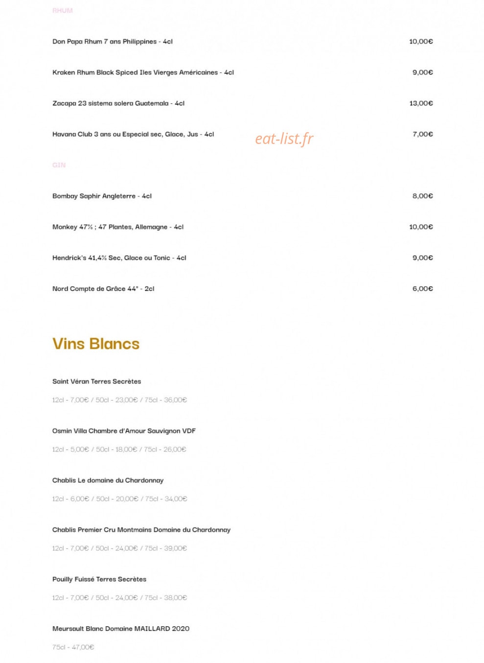Chez Philippe — carte page 8