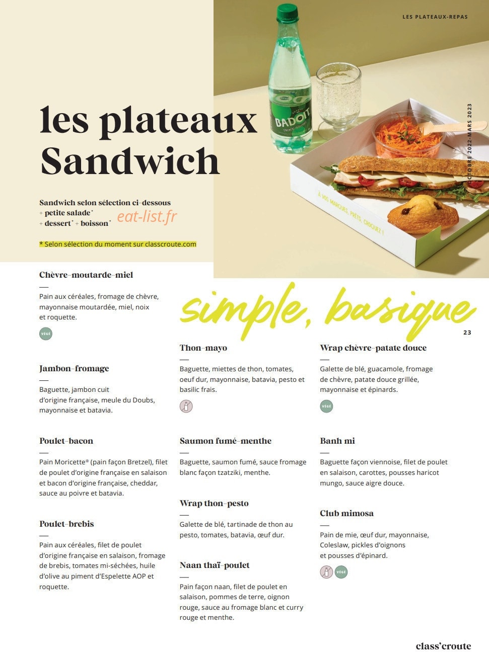 Class'croute — carte page 21