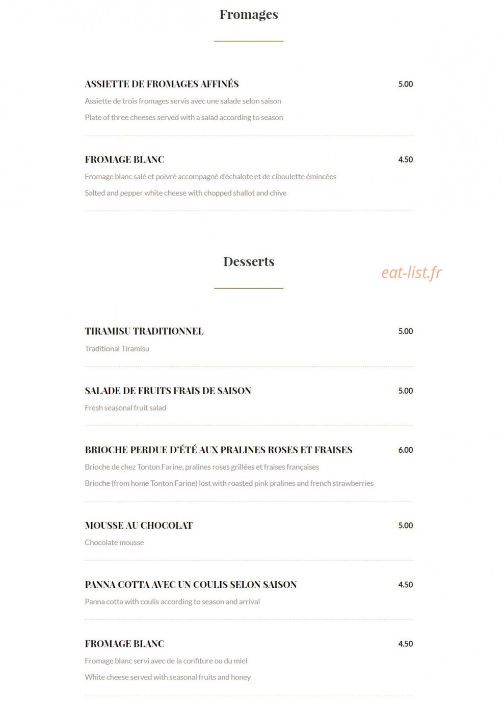 Comptoir des Halles — carte page 3