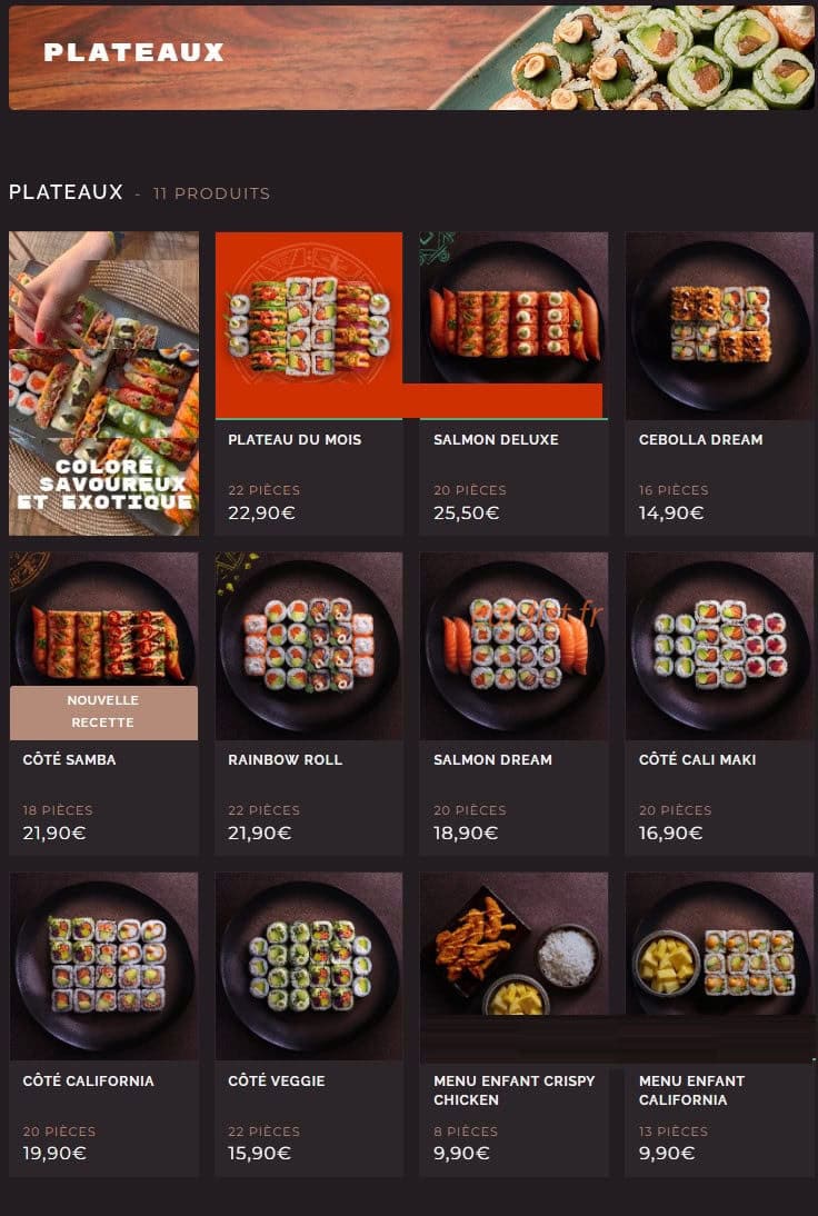 Côté Sushi — carte page 3