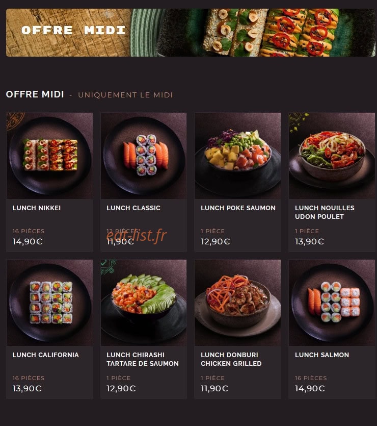 Côté Sushi — carte page 2