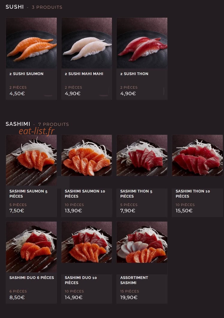 Côté Sushi — carte page 8