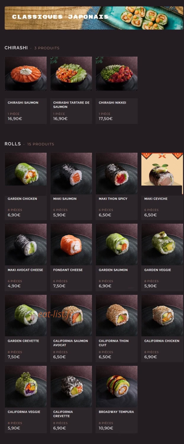 Côté Sushi — carte page 7