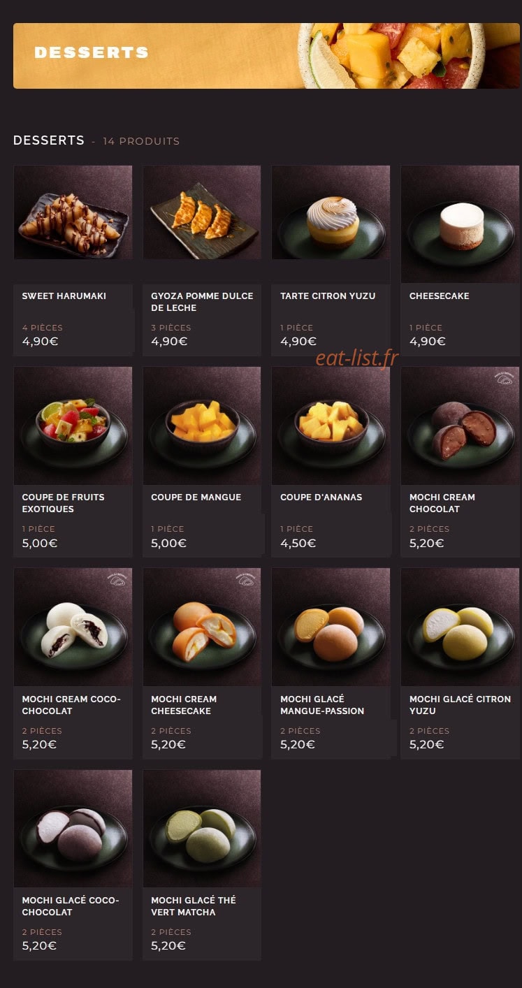 Côté Sushi — carte page 15