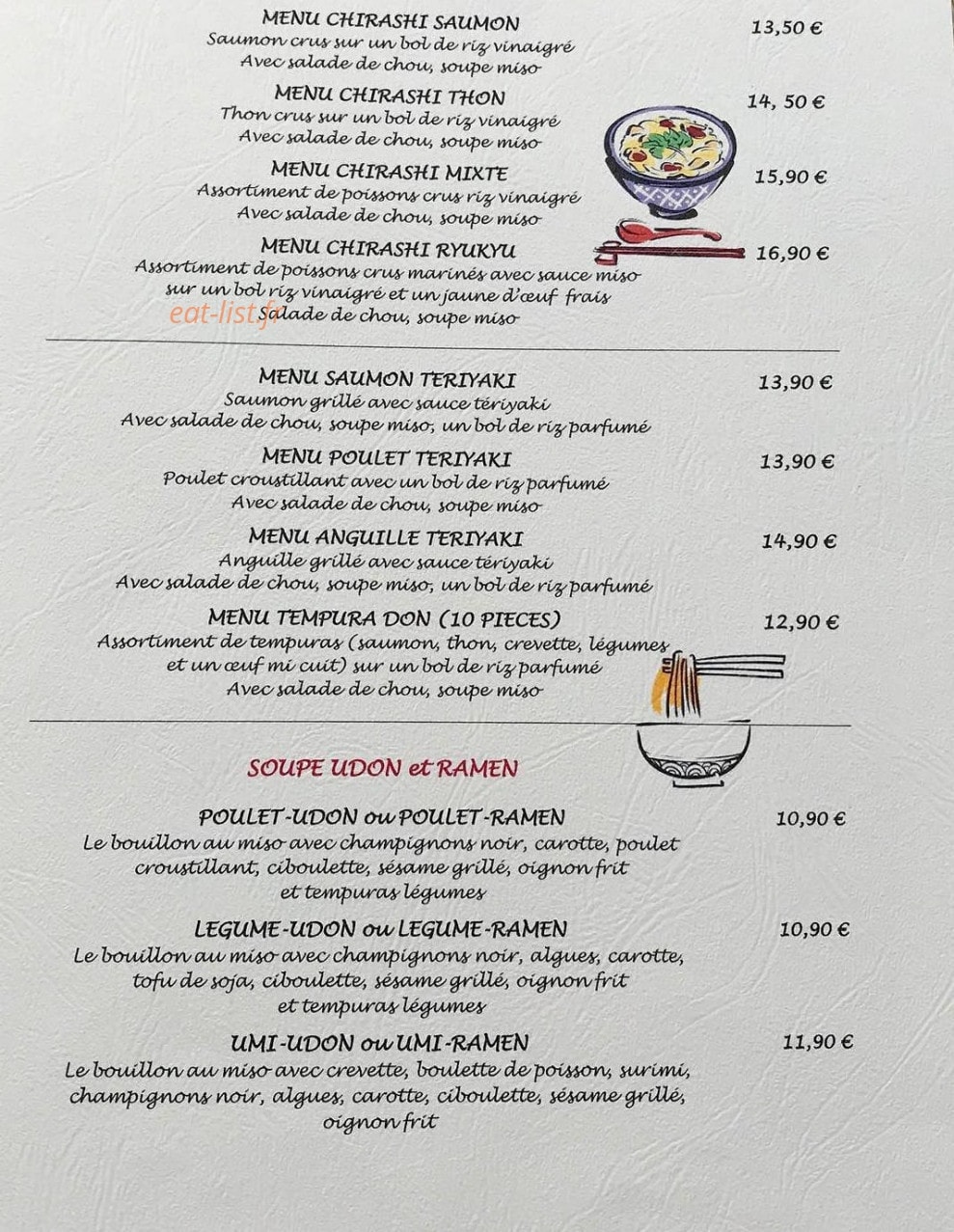 Fuji sushi — carte page 6
