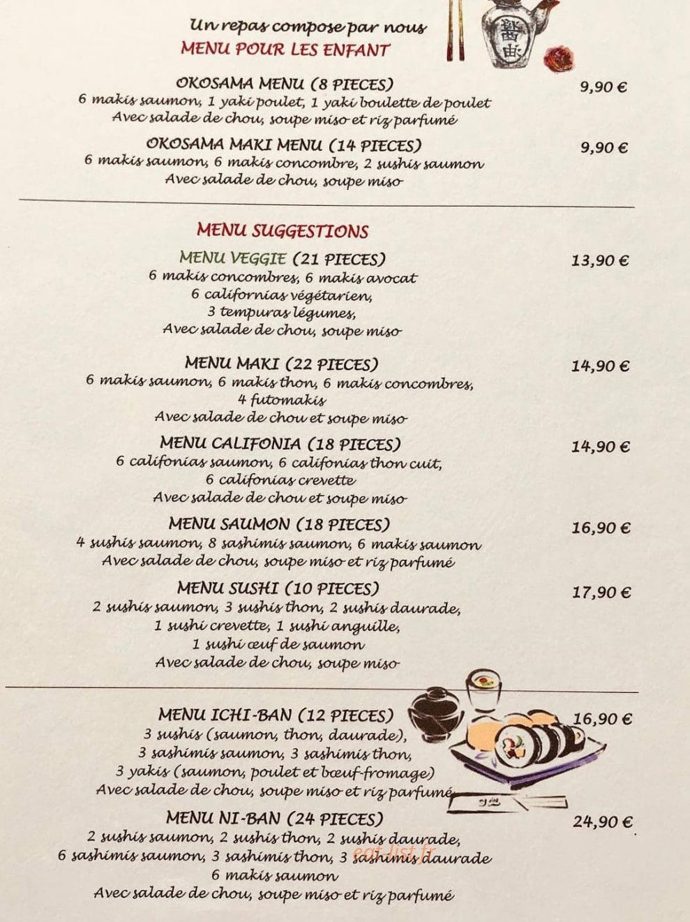 Fuji sushi — carte page 4