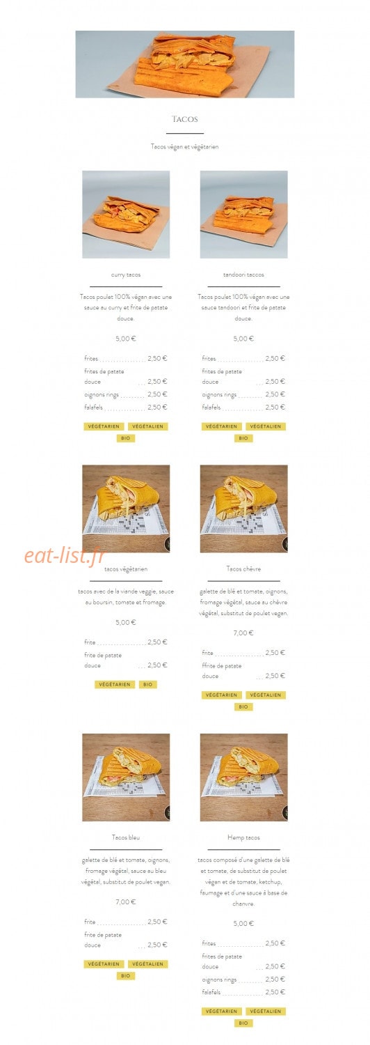 Hemp food — carte page 2