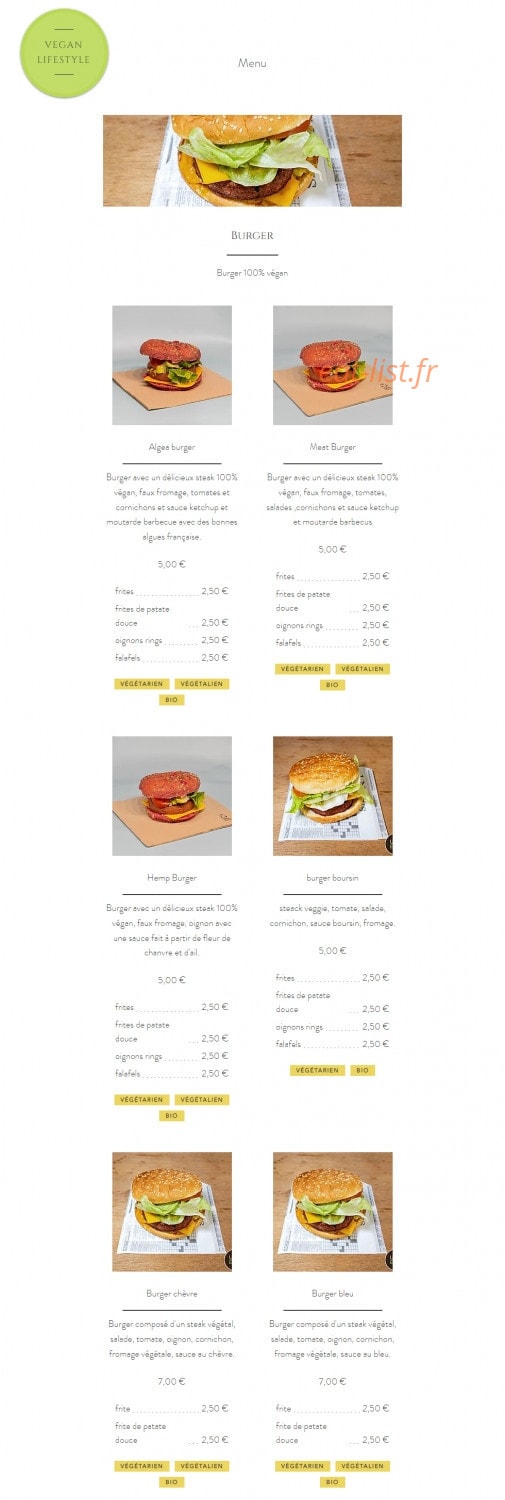 Hemp food — carte page 1