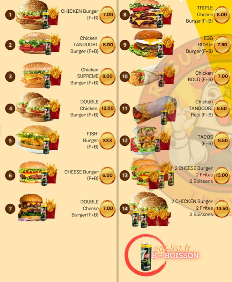 K.R. Super Chicken — carte page 2