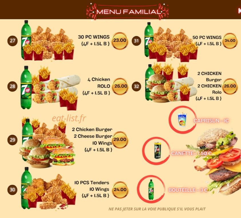K.R. Super Chicken — carte page 4