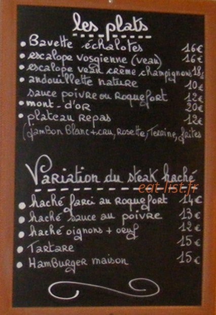 La Brasserie des Vosges — carte page 2