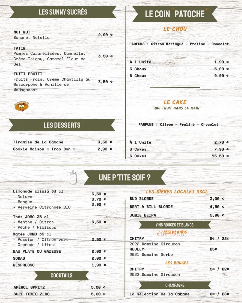 La Cabane — carte page 3