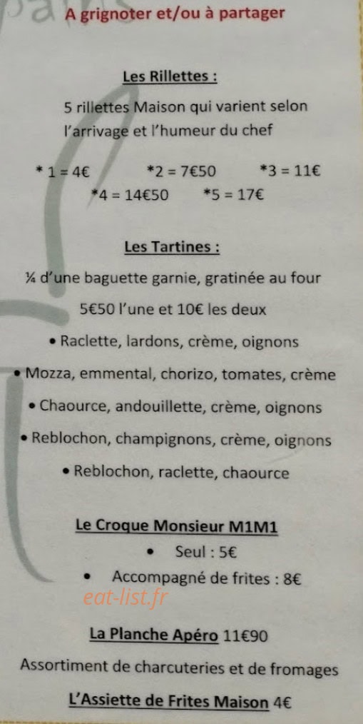 Le Comptoir des Copains — carte page 2