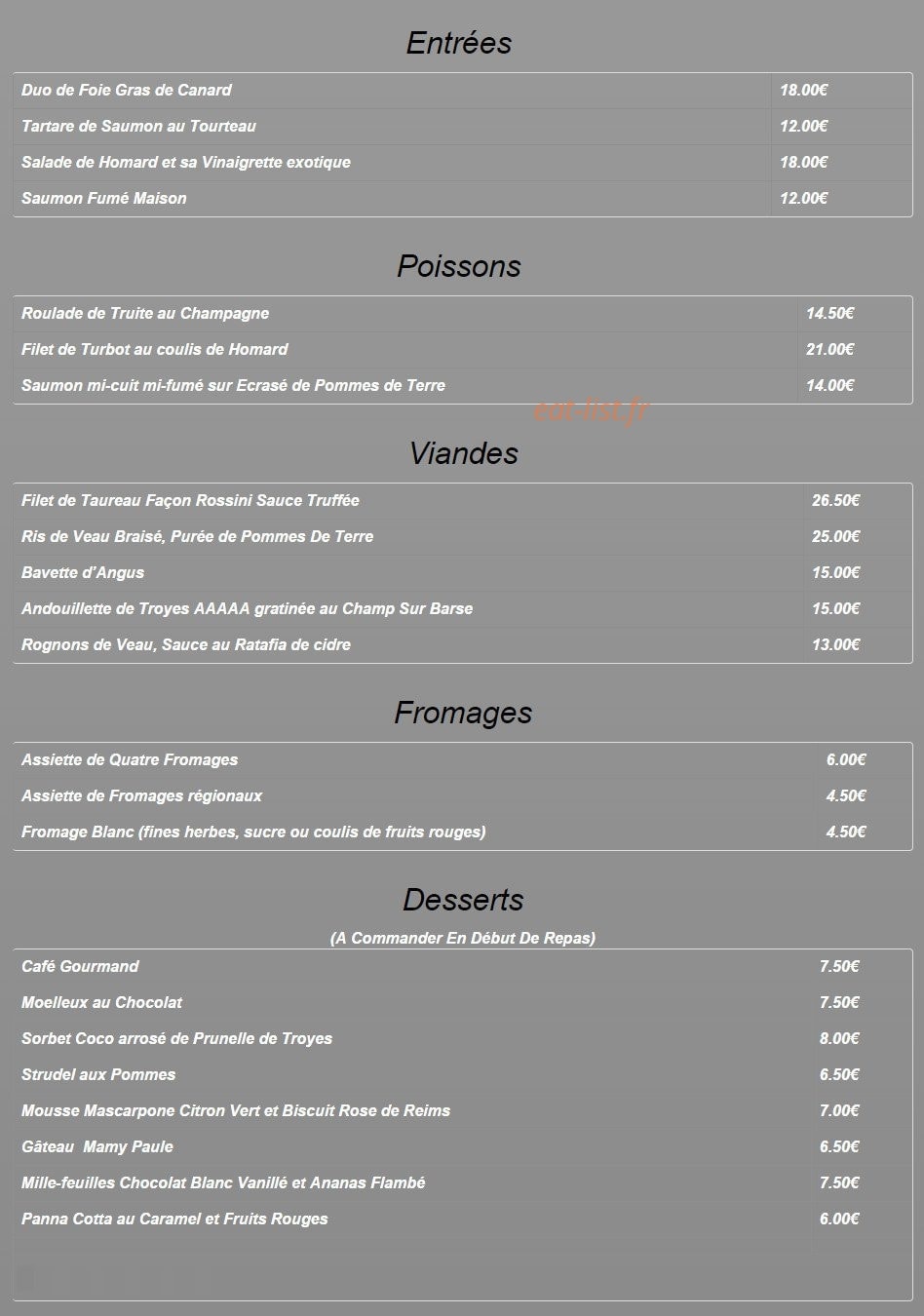 Le Rocher — carte page 1