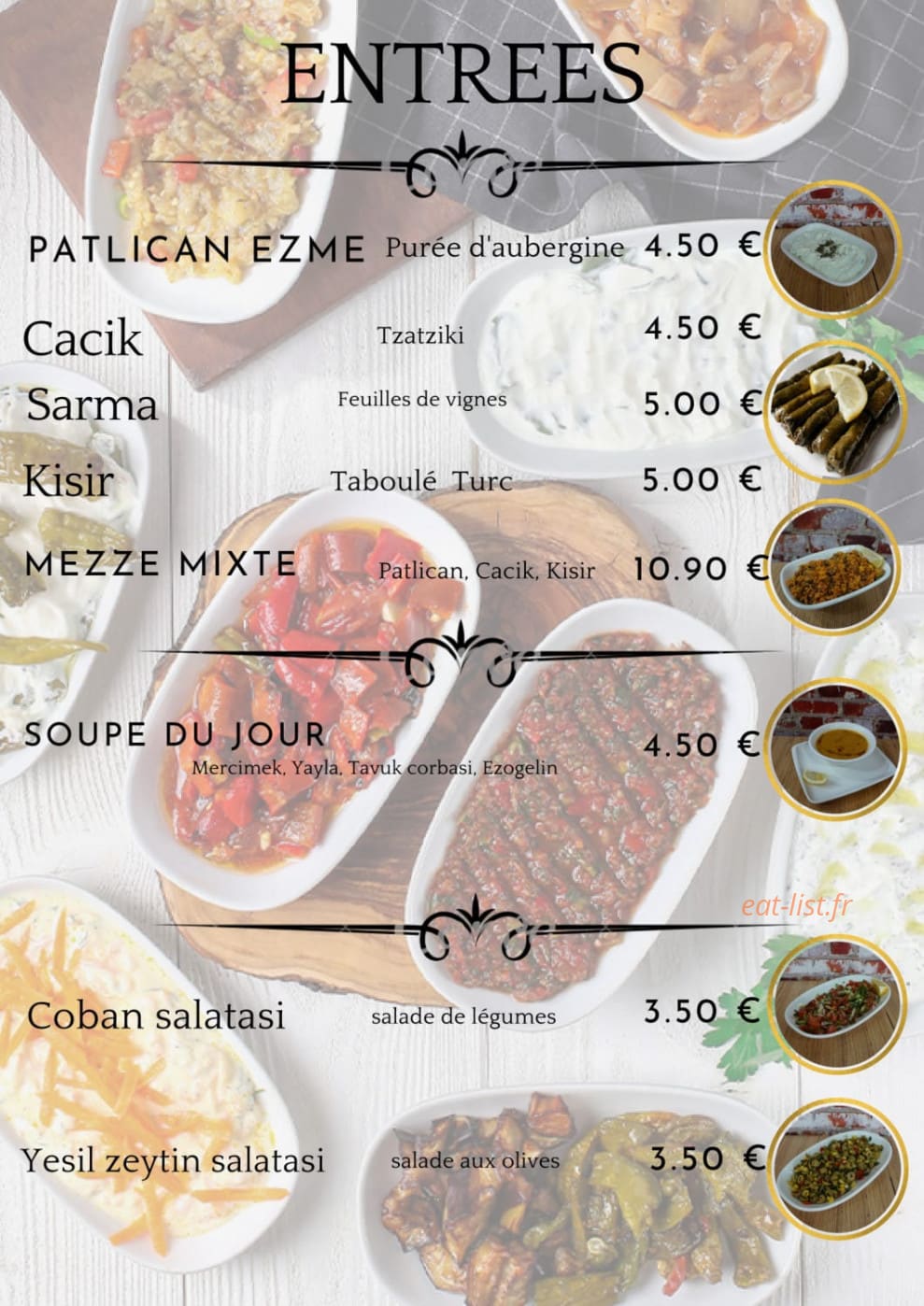 Lezzet — carte page 3