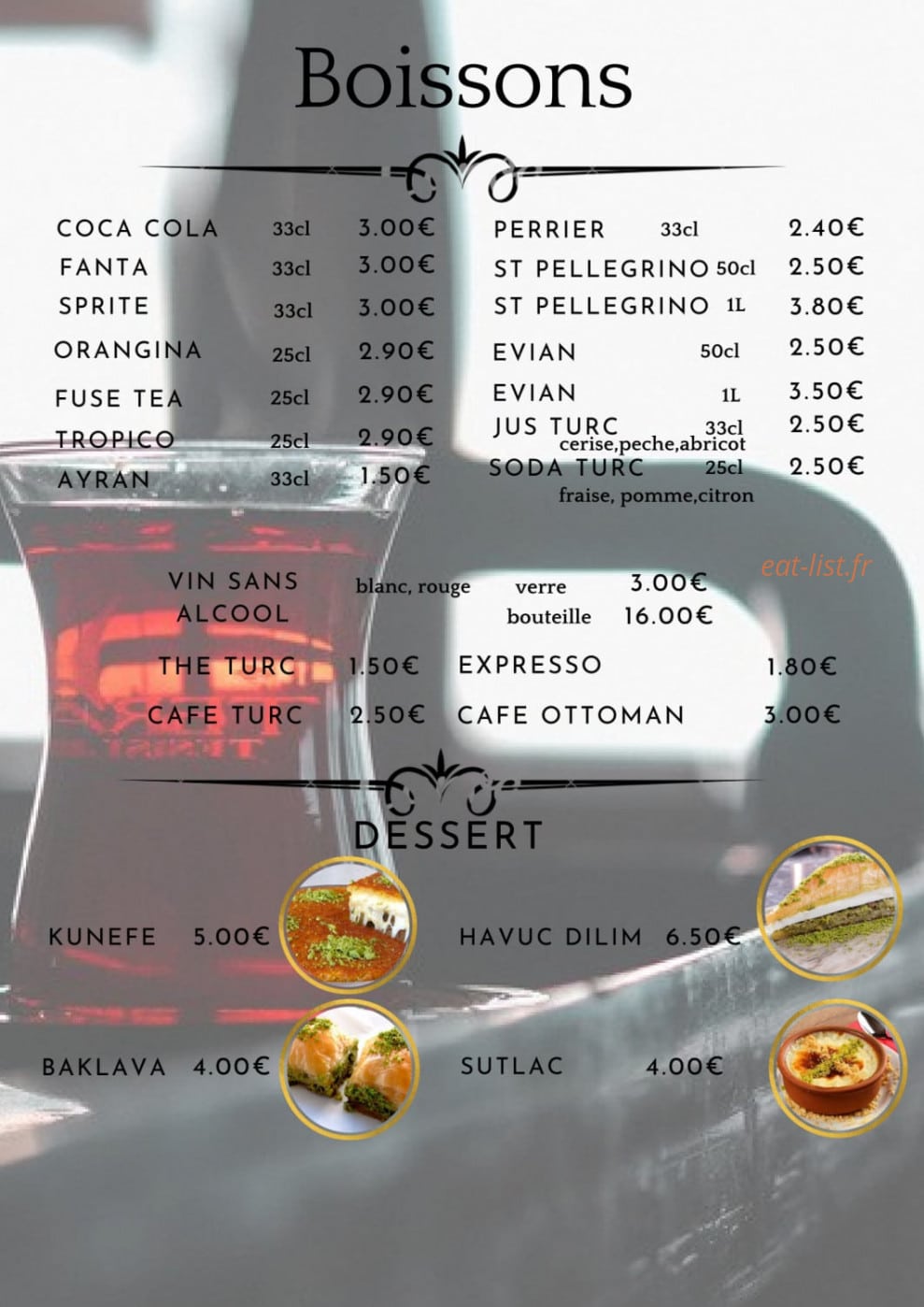 Lezzet — carte page 4