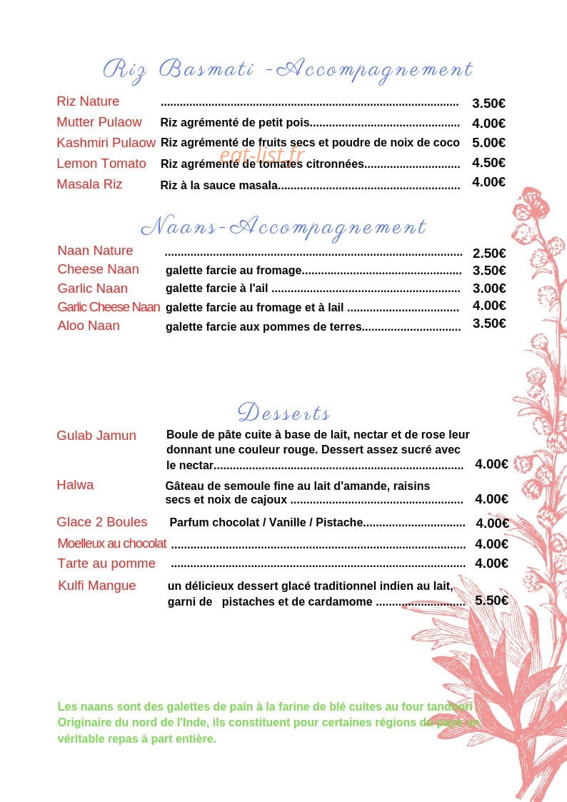 Namaste — carte page 7