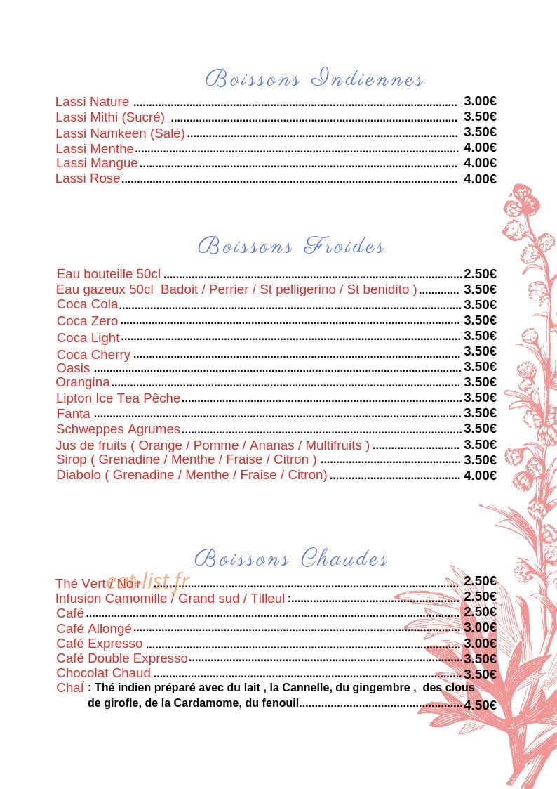 Namaste — carte page 9