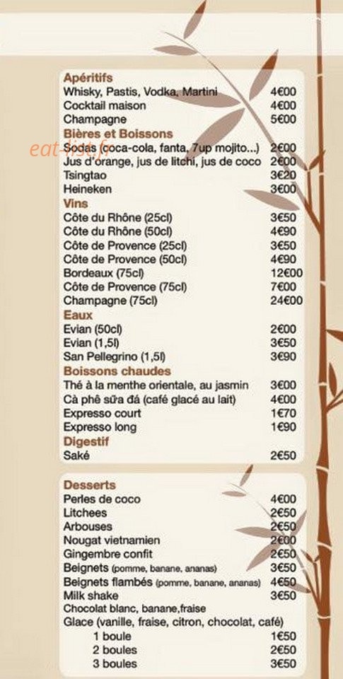 Saveur d' Asie — carte page 3