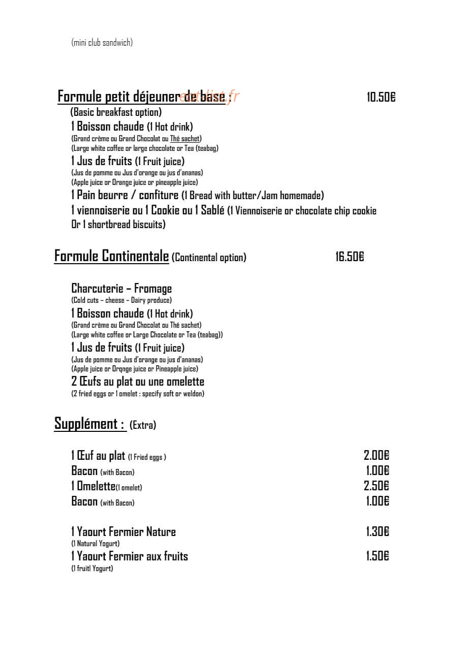 Saveurs et Félicité — carte page 4