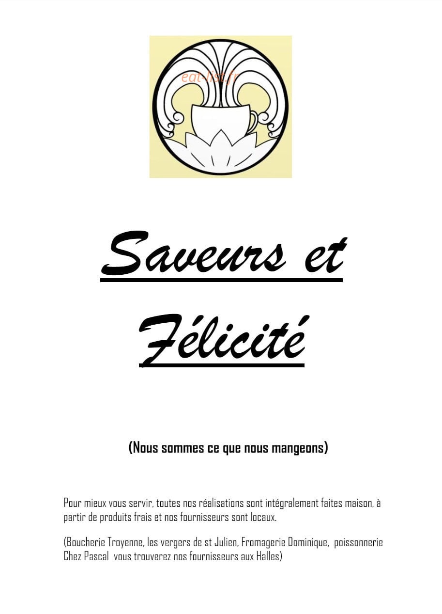 Saveurs et Félicité — carte page 1