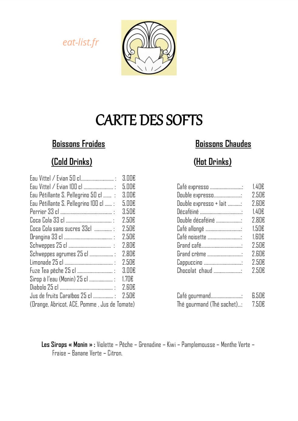 Saveurs et Félicité — carte page 5