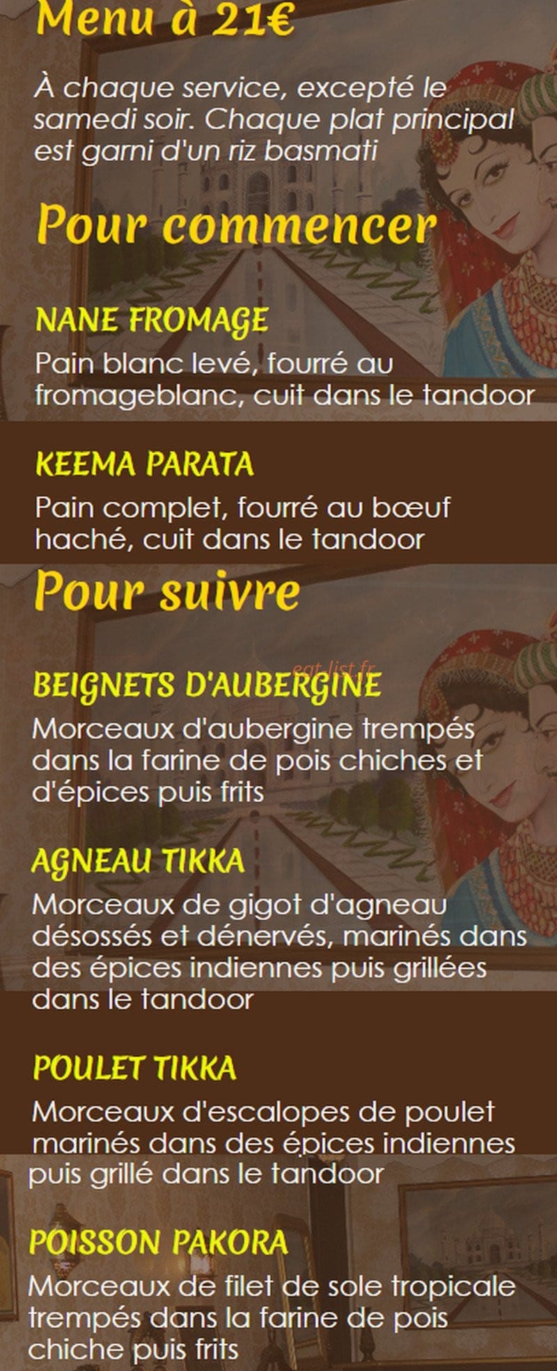 Soleil de l' Inde — carte page 16