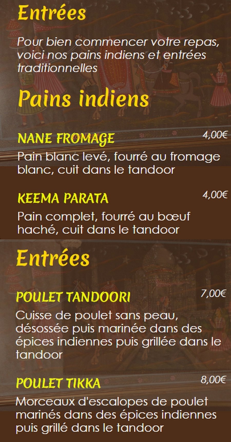 Soleil de l' Inde — carte page 1